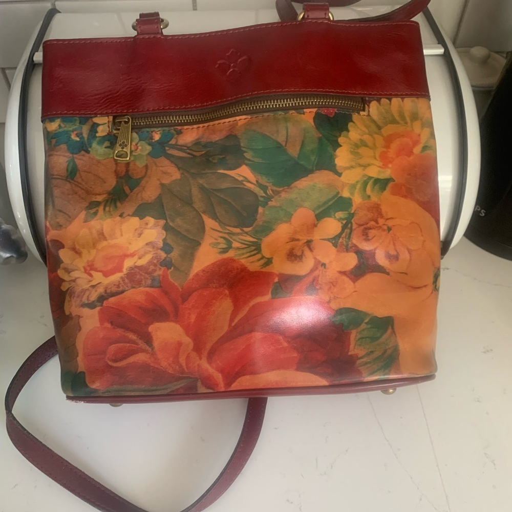 Patricia Nash floral leather purse backpack bag